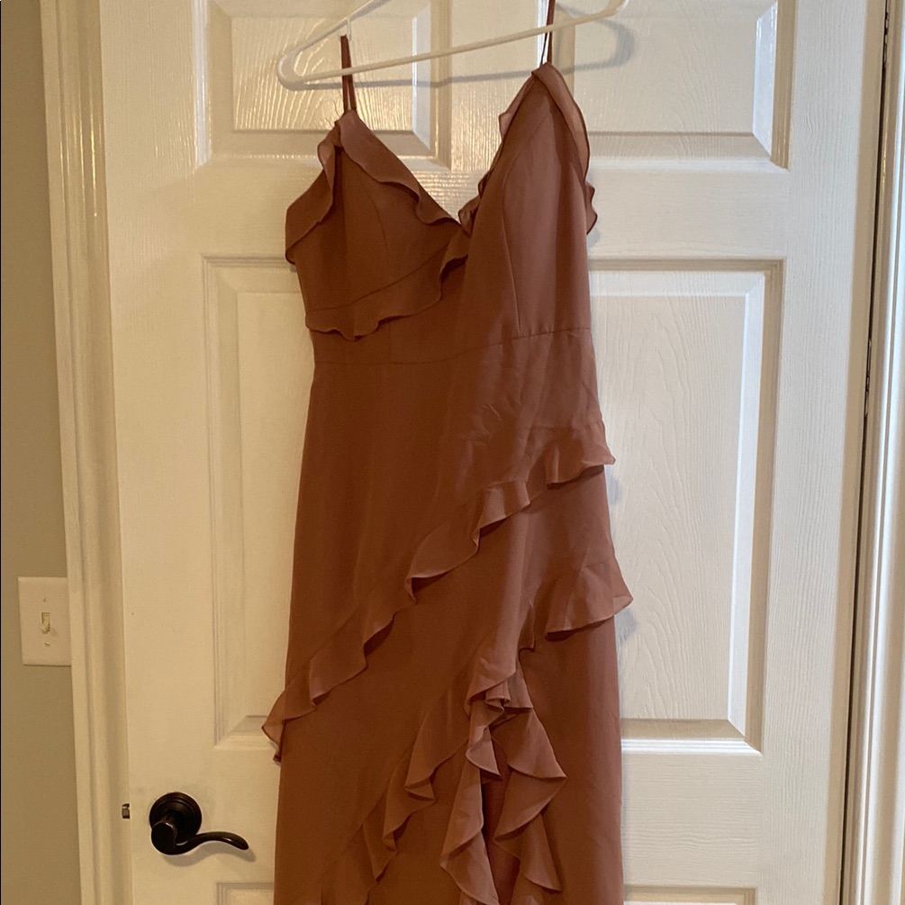 Jules Chiffon Petite Desert Rose Bridesmaid Dress - Revelry